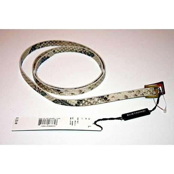$128 ELIE TAHARI Slim SKINNY Casey BELT Python LEATHER Made in USA ( L )