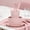 Pink, variant on Wheat Straw Dinnerware Set 6 Piece - Portable Picnic Plate Bowl Cup with Fork Spoon Chopsticks - Lightweight Shatterproof Plastic Tableware for Travel Camping Office Lunch Home Kitchen