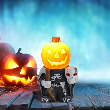 

Led Lamps LED Light Pumpkin Desktop Ornaments Decorative Glowing Small Pumpkin Head Resin Garden Decoration