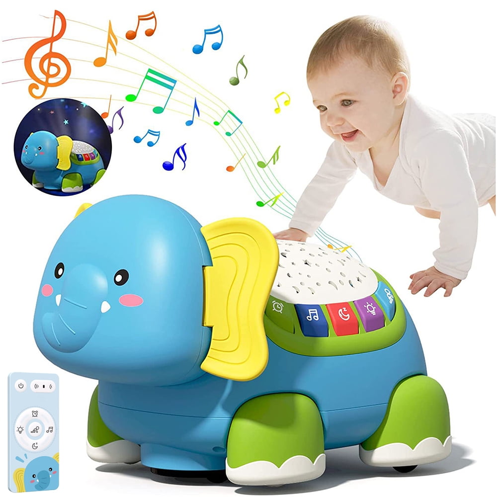 Kizocay Baby Crawling Toys Elephant Musical LightUp Toy for 6 to 12