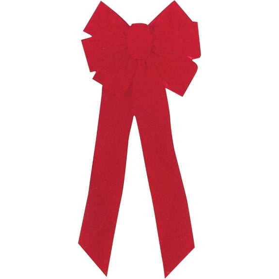 Holiday Trims 7964ACE Velvet Bow, Red, 7-Loop