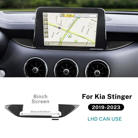 Real Soft Carbon Fiber Sticker For Kia Stinger 2019 2020 2021 2022 2023 LHD RHD Car Central Navigation Screen Trim Accessories.