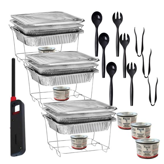 OnlyOneStopShop Disposable Aluminum Chafing Dish Buffet Set, Includes ...
