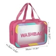thumbnail image 2 of 1 Pc Women Convenient Clear Cosmetic Bag for Vacation Camping Business Travel Rose Red-L, 2 of 4