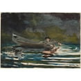 thumbnail image 2 of Winslow Homer 14x11 Black Ornate Wood Framed Double Matted Museum Art Print Titled: Sketch for ‘Hound and Hunter’ (1891-1892), 2 of 5