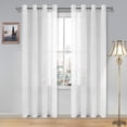 thumbnail image 1 of Cortinas Translucidas Blanco, Cortinas Transparentes con Ojales En La Parte Superior Para Barra (2 Paneles), 1 of 4
