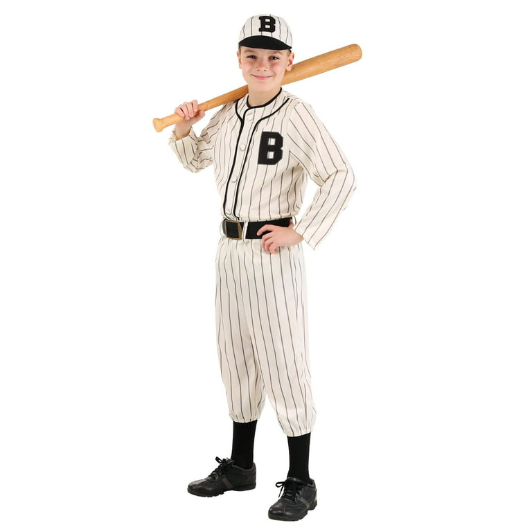 Vintage Child Baseball Costume | Kids | Boys | Black/Brown | M | Fun Costumes