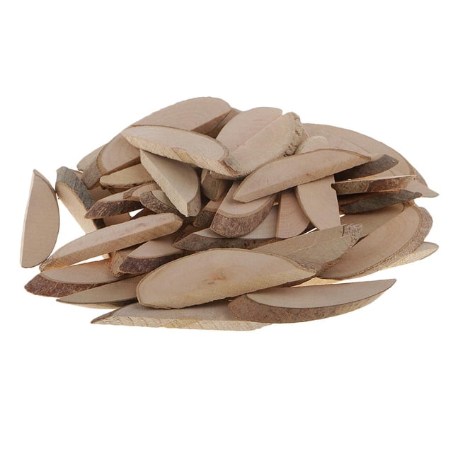 50 Piezas Árbol de Rebanadas Perfecto para Clips de Notas y Mensajes, Decoración de , Decoración de Mesas para Fiestas Macarena Piezas de formas de madera natural