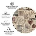 thumbnail image 3 of Vsdgher Abstract Coffee Pattern With Letters Leather Coasters for Drinks, Durable Drink Coasters 4 Set for Tabletop Protection, Luxurious Home Décor and Housewarming Gift ( {designName})Round Shape, 3 of 6