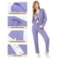 thumbnail image 5 of INNERSY Women's Pajamas Set Long Sleeve Sleepwear Button Down Nightwear Soft Pj Lounge Sets (L, Very Peri), 5 of 7