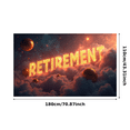 thumbnail image 2 of Retirement Themed Golden Backdrop Banner with Clock Element Party Decoration Background for Retirement Parties Photo Booths Memory Keepsakes Celebrations, 2 of 7