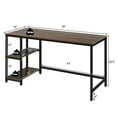 thumbnail image 2 of Gymax Bureau d'Ordinateur 55 Pieds' Table d'Étude Poste de Travail Maison avec Étagère Réglable Café, 2 of 10