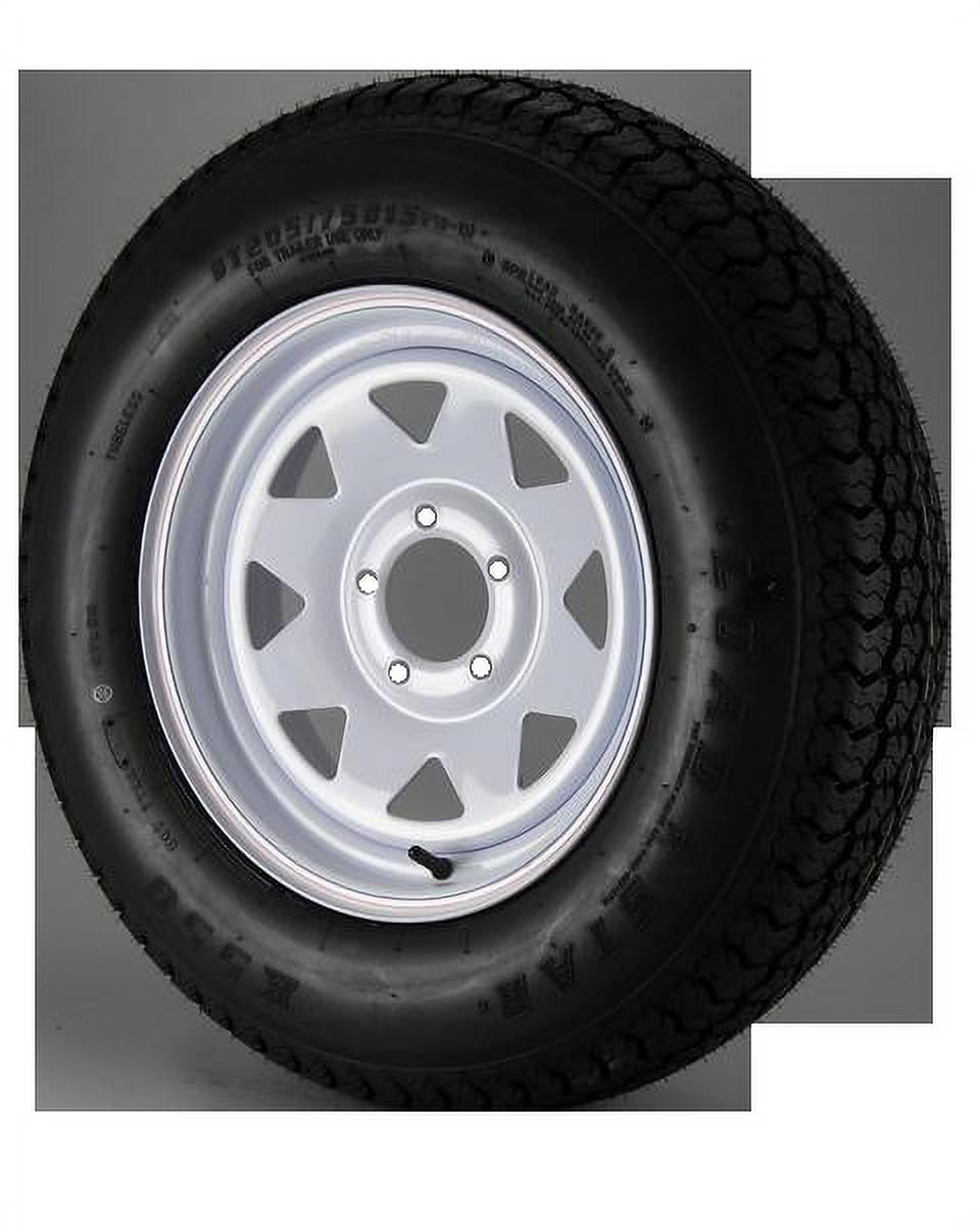 Load Star ST205/75D15 Loadstar Trailer Tire LRC on 5 Bolt White Mod Wheel 