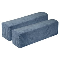 2Pack Twill Stretch Armrest Covers, Armchair Slipcovers, Blue