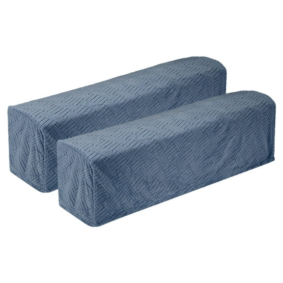 2Pack Twill Stretch Armrest Covers, Armchair Slipcovers, Blue