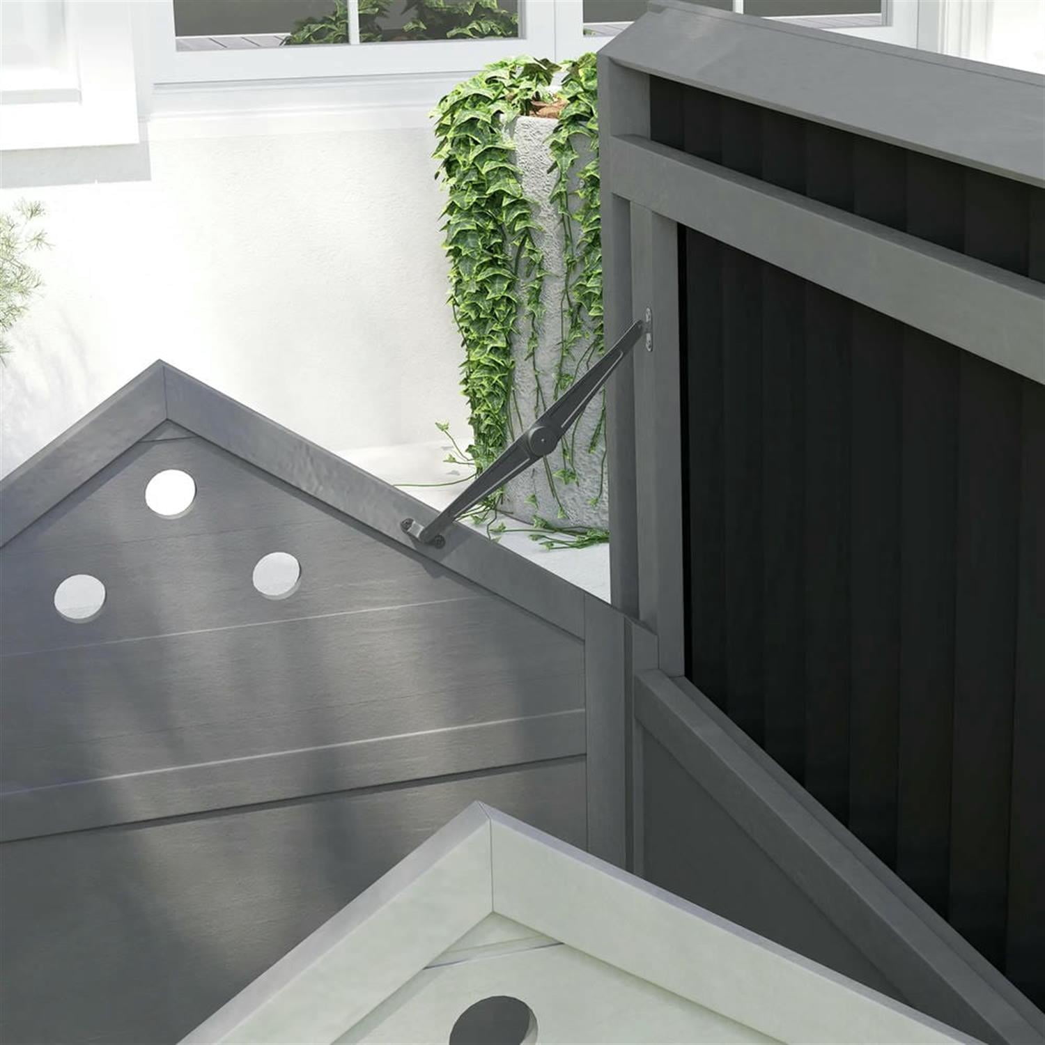 Demi Bonn 30" Wooden Duck House with Openable Roof & Double Doors, Outdoor Chicken Coop, Large Rabbit Hutch, Gray