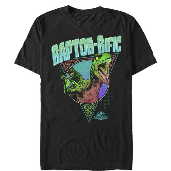 Men's Jurassic World Retro Raptorrific Graphic Tee Black 3X Large