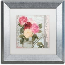 Trademark Fine Art "Chalet d'Ete Roses" Canvas Art by Color Bakery White Matte, Silver Frame