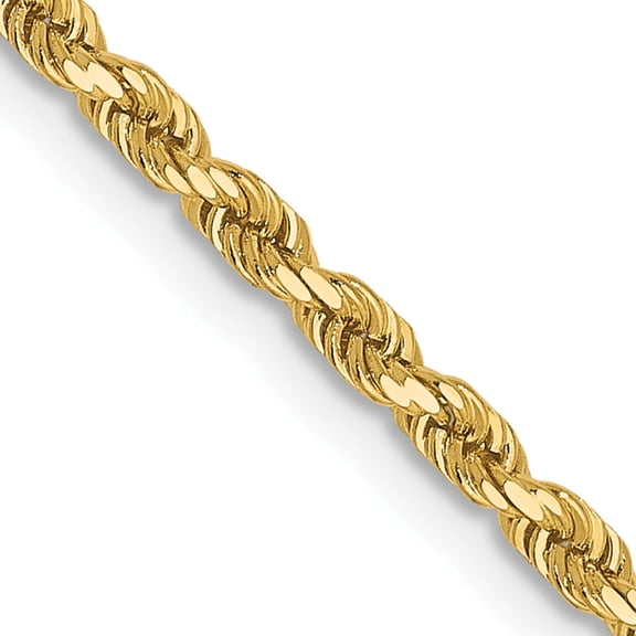14K Yellow Gold Jbsp's 2mm Diamond-Cut Rope Chain (20 X 2) Made In Peru 7002-20