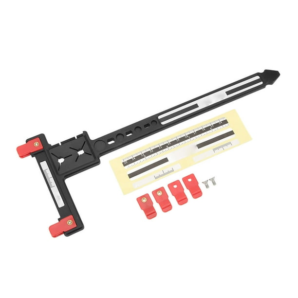 Regla en T para medir flechas, regla en T de afinación de arco recurvo compuesto preciso de plástico para tiro con arco, color negro