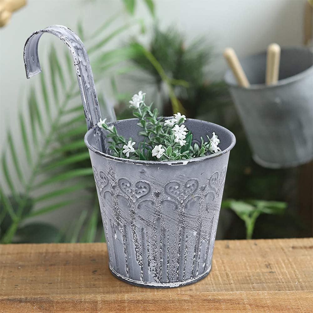 Hanging Flower Pots Hanging Pot Plant Pot Planter with Hooks Flower Pot Vase Balcony Garden Balcony Home Decoration (1PCS)