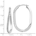 thumbnail image 4 of 14k White Gold Diamond Fascination Oval Twist Hinged Hoop Earrings - 40mm Natural Diamonds, 4 of 6