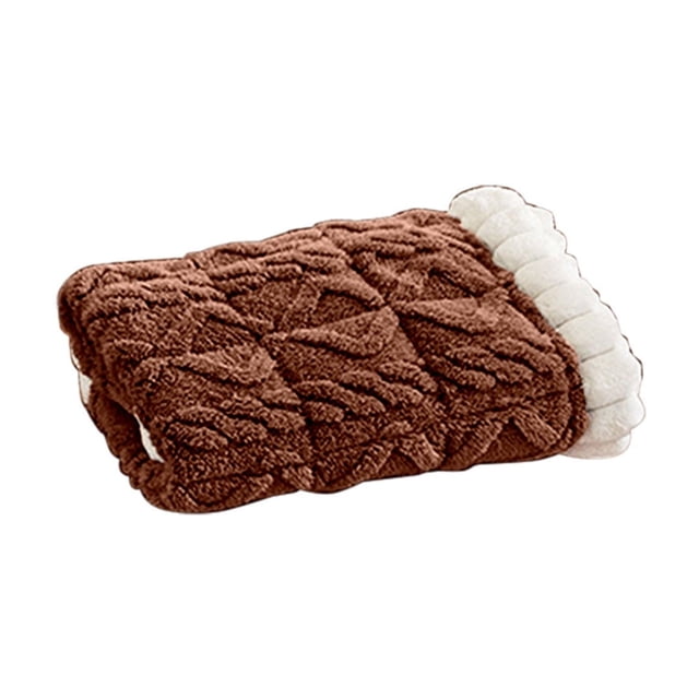Brown Brown Thickened Plush Sofa Cushion For Fall And Winter Seasons Warm Fabric With Non-Slip Bottom 71X28 Inches