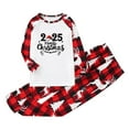 thumbnail image 4 of Gkeoshab Christmas Pajamas Matching Family Pajamas Sets Christmas PJ's 26 Letter Print Top and Plaid Bottom Sleepwear Jammies with Pockets, 4 of 6