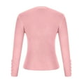 thumbnail image 4 of YUGYXL Womens Long Sleeve Crewneck Shirts Fall Ribbed Knit Sweater Slim Fitted Casual Basic Tee Tops Solid Pullovers Pink XL, 4 of 7