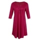 thumbnail image 1 of Blusa informal plisada con botones sueltos y mangas 3/4 para mujer, talla S S, 1 of 9