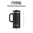 thumbnail image 5 of RTIC 16 oz Ceramic Lined Insulated Road Trip Travel Mug, Leak-Resistant Lid, Black, 5 of 9