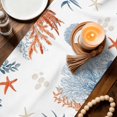 thumbnail image 3 of Orange Navy Blue Coral Table Runner 72 Inches, Summer Beach Coastal Ocean Bed Runner Dresser Scarves Tabletop for Indoor Outdoor Parties/Ceremony/Banquet, 14" x 72", 3 of 9