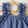 thumbnail image 7 of Girls Boho 2 Piece Outfit Size 6 Floral Crochet Ruffled Sleeveless Tank Tops Shorts Set Summer Clothes Blue, 4 Y, 7 of 7
