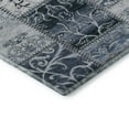 thumbnail image 4 of HomeRoots 649560 5 x 8 ft. Denim Blue & Ivory Patchwork Transitional Washable Machine Made Rectangle Area Rug with UV Protection, 4 of 6