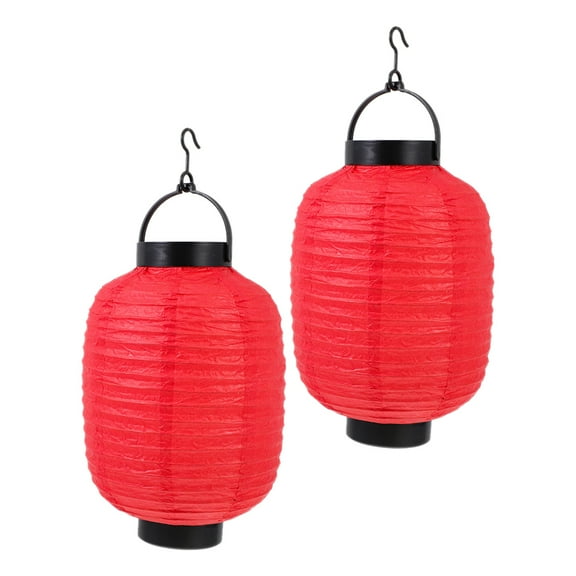 FENGGUIQU Traditional Japanese Folding Paper Lanterns 2pcs Red Gourd Shape Home Decor