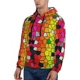 thumbnail image 3 of Pofeuu Colorful Tie Dye Stained Glass 1 Print Mens Casual Hooded Collar Drawstring Hoodies Pullover Sweatshirts Casual Long Sleeve Shirts-XX-Large, 3 of 7