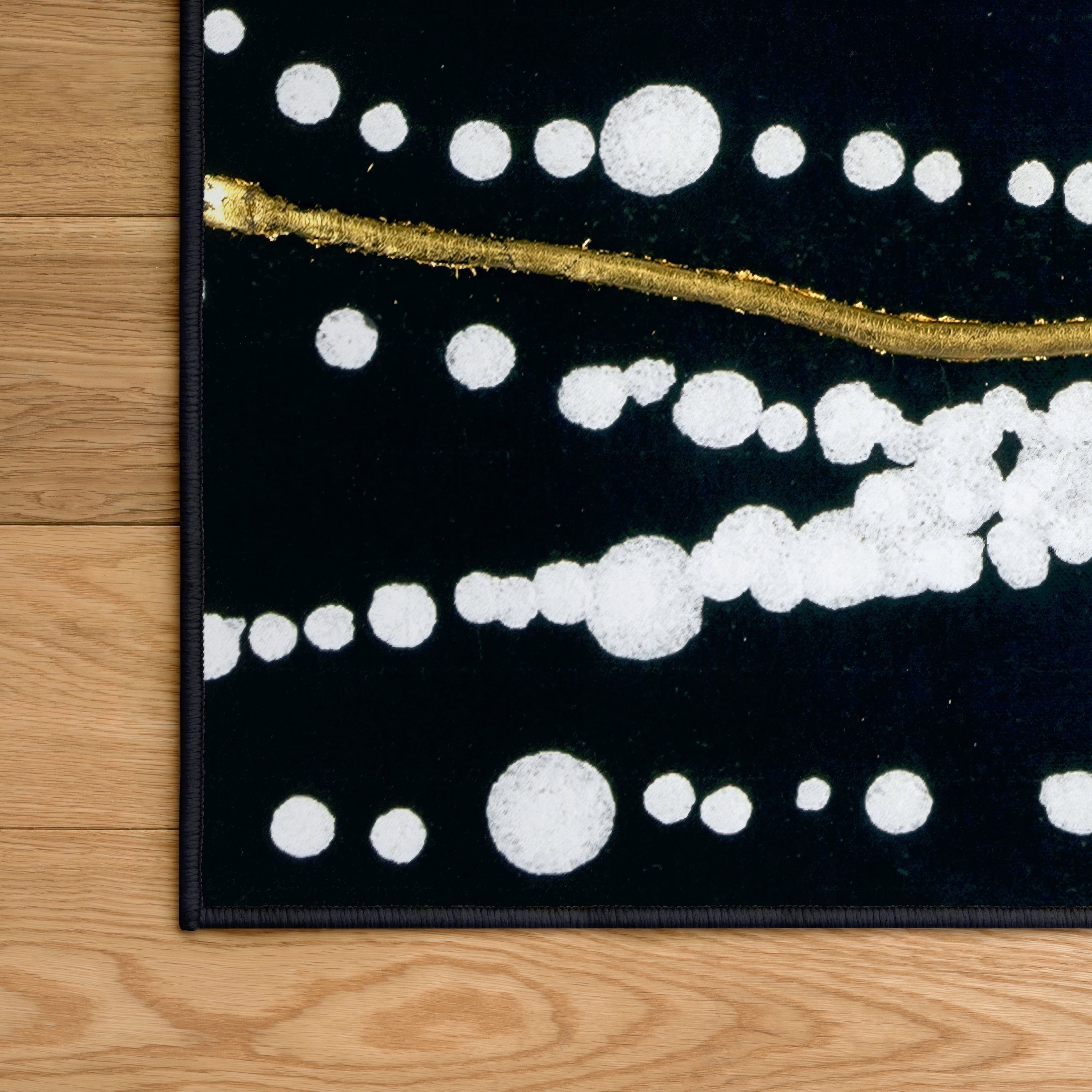 Infinity Sands II Washable Black Art Area Rug size 8'x10', Power-loomed, Heavenly Softness with Non-Slipping Backing