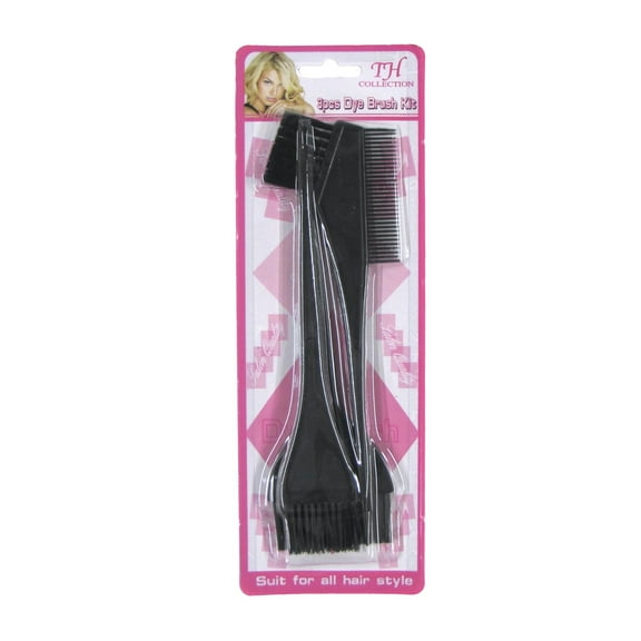 3pc Hair Color Highlight Brush Comb Kit Home Salon Dye Bleaching Hilight DIY Tool Set