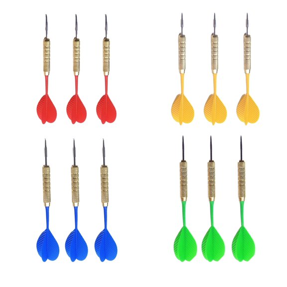 BESTSKY 12Pcs Darts,Stabilized Flight Darts Metal Tip,Portable Set Dart Flights,Mixed Colors