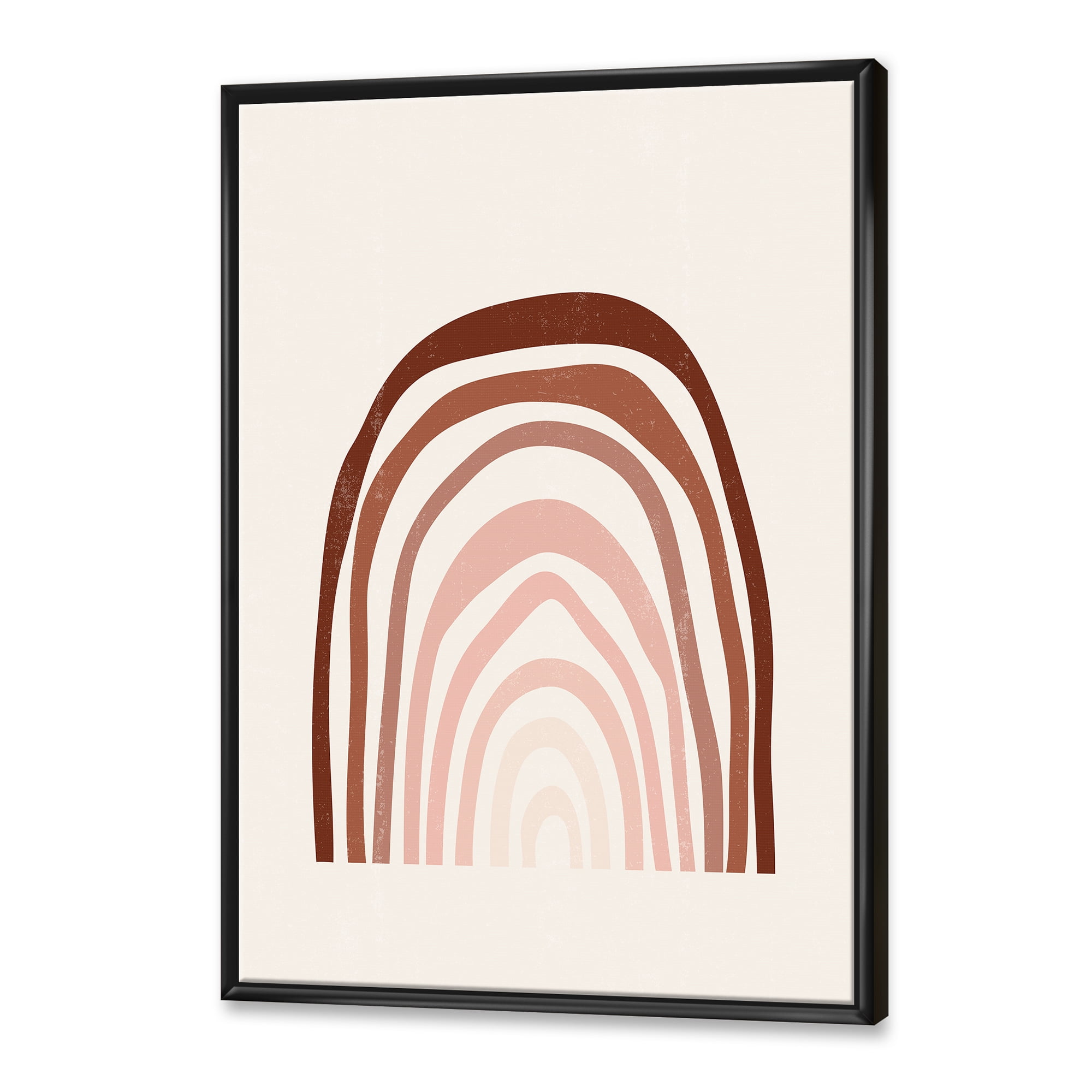 Designart 'Terracotta Minimalist Boho Art Rainbow I' Modern Framed Canvas Wall Art Print