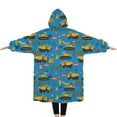 thumbnail image 2 of Oversized Wearable Blanket Hoodie,Cartoon Construction Vehicles Barriers Sherpa Blanket Hoodie with Super Pockets,Super Warm Fuzzy Pullover for Women & Men, 2 of 6