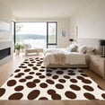 thumbnail image 3 of ODIKA 3'x5' Machine Washable Non-Slip Area Rug, Interlocking Spotted Motif With Coffee Contrast High Traffic Rug with Pad, Brown, 909148, 3 of 8