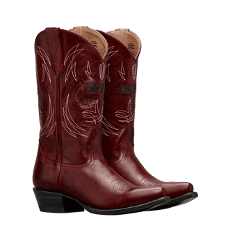 New Rock 7921-S2 Leather Black Red Flame Cowboy Leather Gohic Punk