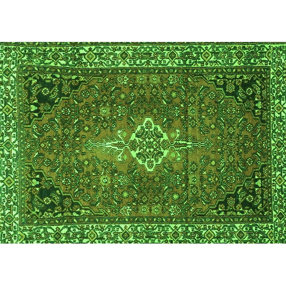 Ahgly Company Indoor Rectangle Persian Green Traditional Area Rugs, 7' x 9'