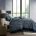 thumbnail image 6 of Pemberly Row 5-Piece Cotton Reversible Jacquard Bedspread Set in Navy, 6 of 15