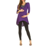 Angle View: Women's Maternity Embellished Tunic Top - Extended Sizes Available