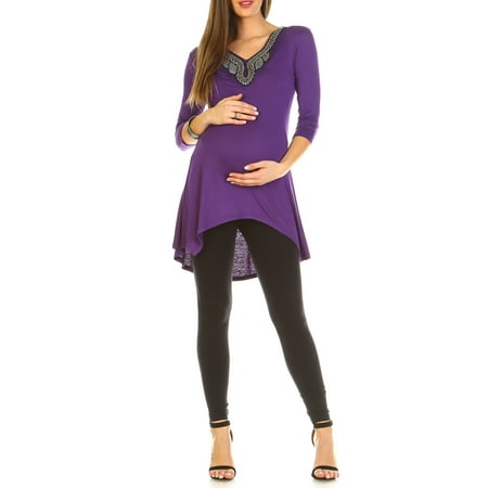 Women's Maternity Embellished Tunic Top - Extended Sizes Available