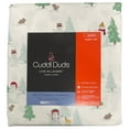 Cuddle Duds Flannel Sheet Set Winter Snowman Queen Bed Sheets, Bedding