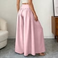 thumbnail image 5 of ibiyuan Petite Wide Leg Pants for Women Wide Leg Elastic Waist Palazzo Pants Women Loose Fit Work Trousers for Women Drawstring Women's Lounge Pants Cropped Spring Summer Vacation Outfits, 5 of 6