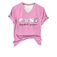 thumbnail image 4 of WZXFASHION T-shirt à Manches Courtes pour Femmes, Festival de Baseball, Couleur Unie, Imprimé Baseball, Col en V, Liquidation, 4 of 6